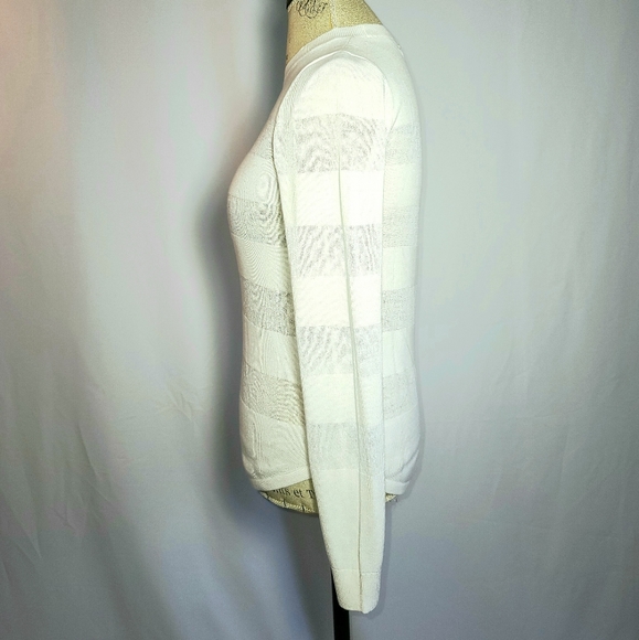 Michael Kors Sheer Stripe Crewneck Longsleeve XS - Picture 4 of 8